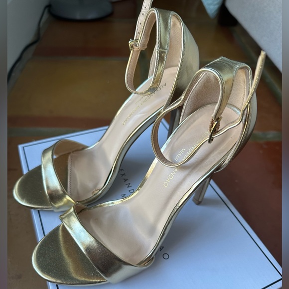 ALEXANDRIA BRANDAO ALI HEEL - WOMEN’S STRAPPY STILETTO HEELS IN GOLD - Picture 12 of 13